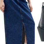 Mango  Leather Pointed Toe Short CowboyBoots Black Size 38/ 7.5 Photo 0