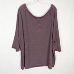 Modcloth  Plus Size 4X Top Knit Maroon White Striped Scoop Oversized‎ Stretch 938 Photo 1