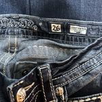 Miss Me Women's Low Rise Denim Jean's Size 26 (2) Med Wash Loose Saddle Stitch Photo 4