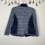 Chico's Sz 0/ US Sz S Blue Tweed Beaded Open Front Jacket with Denim Pannels Photo 5