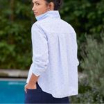 Frank & Eileen Blue Strip Silvio Cotton Red Anchor Long Sleeve Button Up Top Size M Photo 1