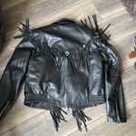 Open Road Black Leather Fringe Jacket size 8 Photo 10