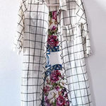 Soft Surroundings Soft Surroundings Gardenside Windowpane Cream Floral Tunic Shirt Dress XS Photo 0