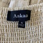 Aakaa Nude Cream Linen Rayon Blend Romantic Cottage Core Linen Tiered Midi Dress S Photo 6