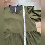 ZARA  Elegant Olive Green Long Sleeve Dress large Photo 3