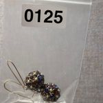 Vintage Sparkling Gemstone Pearl Ball Drop Earrings Dangle Cluster Old Money Purple Photo 8