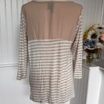 Saint Tropez West Beautiful Beige & Cream Striped Blouse Photo 1
