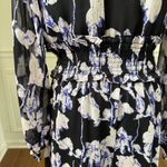 O.P.T One Pretty Time On The Run Long Sleeve Chiffon Midi Dress M Black Size M Photo 5