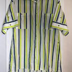 Anthropologie  Striped Shirt Dress - Blue, Green, White Photo 3