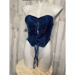 Bear Dance Blue Glitter Lace-Up Tube Top Corset – Size L Photo 6