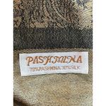 Pashmina Silk Blend Shawl Wrap Scarf Tan Black Paisley Jacquard Fringe Elegant Photo 4