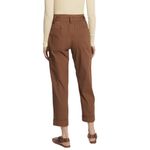 Vince  Belted Linen Blend Utility Capri Pants Womens Sz L Brown Cuffed High Rise Photo 2