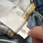 Loft  Blue Distressed The High Waist Denim Bike Shorts fringe hem Size 25 Photo 8