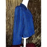 Peck & Peck Women’s SILK Blue/Black Houndstooth Blazer 12P Photo 2