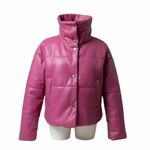 Jules Kae Vegan Leather Puffer Jacket – Bubblegum Pink – Size S Photo 2