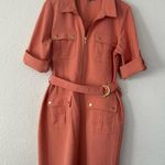 Sharagano Women's Short Sleeve Casual Shirt Dress with Front Pockets Size 14 Photo 0