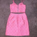 Gianni Bini  2-Piece Floral Neon Pink Pencil Skirt & Adjustable Top SET Size 0 Photo 3