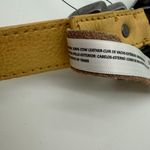 Free People Billie Leather Belt Yellow Size S/M Asymmetric Buckle Western NWOT Photo 3