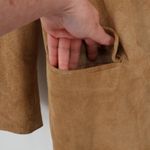 Sonoma Vintage Suede Button Jacket Womens Tan Pockets Western Cowgirl Distressed Size L Photo 2