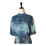 Whistles Dress Women 8 Blue Green Esme Leopard Print Asymmetric Hem Midi Preppy Photo 3