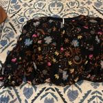 Free People  Black Floral Wildflower Honey Mesh Ruffle Peasant Blouse S Photo 7