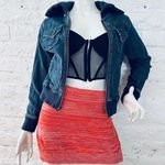 MOTTO Your Style Mantra Chaqueta vaquera Sz S Zip Up Algodón Spandex Biker Blue Jean Photo 2