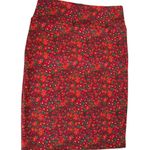 LuLaRoe Red Floral Stretch Pencil Skirt Womens Size L Cottage Comfort Fall Trend Photo 0