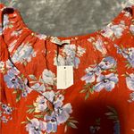 American Eagle Outfitters Rust Colored Floral Blouse Photo 3