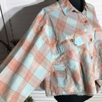 BDG NWOT Urban Outfitters Plaid Cropped Shirt Oversized Cotton Green/Orange M Photo 4