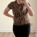 AQUA Leopard Print T-Shirt M Mobwife Baby Tee Photo 0
