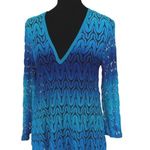 Elif For Jordan Taylor Womens 3/4 Bell Sleeve Serpentus Tunic Cover Up Blue XS Photo 1