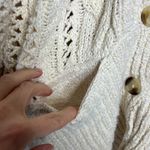 Free People Cable Cardi Knit Cardigan Sweater Ivory Size Small Photo 5