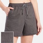 Athleta  Marin 5" Board Shorts Womens XS Gray Striped‎ Drawstring Swim Photo 0