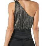 Ramy Brook  Scarlett Black Jumpsuit Size 8 One Shoulder Satin Velvet Wide Leg Photo 7