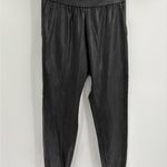 Commando  Black Faux Leather Jogger Pants Relaxed Fit Stretch Taper Leg small Photo 4