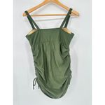 Lands' End LAND' END Women's Green Ruched Side One Piece Swim Swimsuit Size 14 Padded USA Photo 4
