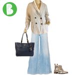 ZARA BEIGE LINEN OVER-SIZED DOUBLE BREASTED BLAZER (M) Photo 1