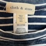 Cloth & Stone  Sz XS Blue & White Striped Tshirt Dress Cotton Jersey Knit Photo 3