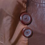 Vintage I Leather Trench Coat burgundy size 11 Photo 6