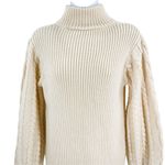 Caroline Constas Chunky Knit Bishop Puffed Sleeve Turtleneck Sweater Large Photo 48