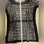 Nic+Zoe  lightweight black white‎ camo sweater size M BIN I Photo 6
