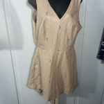 Avec Les Filles ' Tan Sleeveless Faux Leather Romper Size Large NWT Photo 2