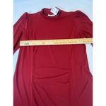 Susan Graver Liquid Knit Blouson Sleeve Mock Neck Midi A-line Dress Red Medium Photo 7