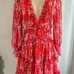 Selfie Leslie 
Laney Cutout Back Ruffle Detail Floral Dress Red size medium Photo 10