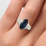 Swavorski Swarovski Blue and Gold Ring Photo 2