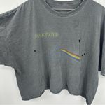 Pink Floyd  Gray Distressed Worn Crop Top Size Medium Photo 1