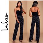 Lulus Love About It‎ Velvet Strapless Jumpsuit Size Large Black Photo 1