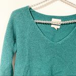 Aritzia Wilfred Size Medium Grey Wool V Neck Long Sleeve Sweater Green Photo 1