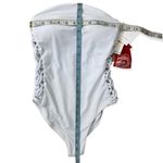 Red Carter White lace-up swimsuit, ladies small one piece convertible halter strap /bandeau Photo 4