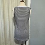 White Birch  Striped Tank Top with White Embroidered Lace Detail Women Sz Small Photo 3